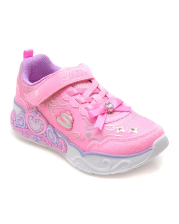 Pantofi sport SKECHERS roz, PRINCESS STEPS, din material textil
