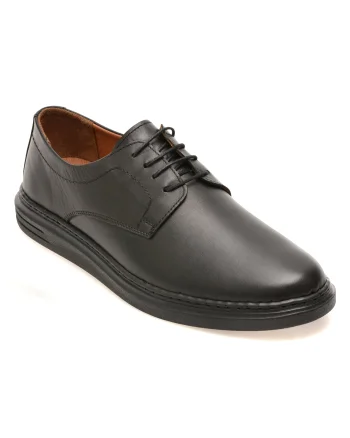 Pantofi BITE THE BULLET negri, UZ399, din piele naturala