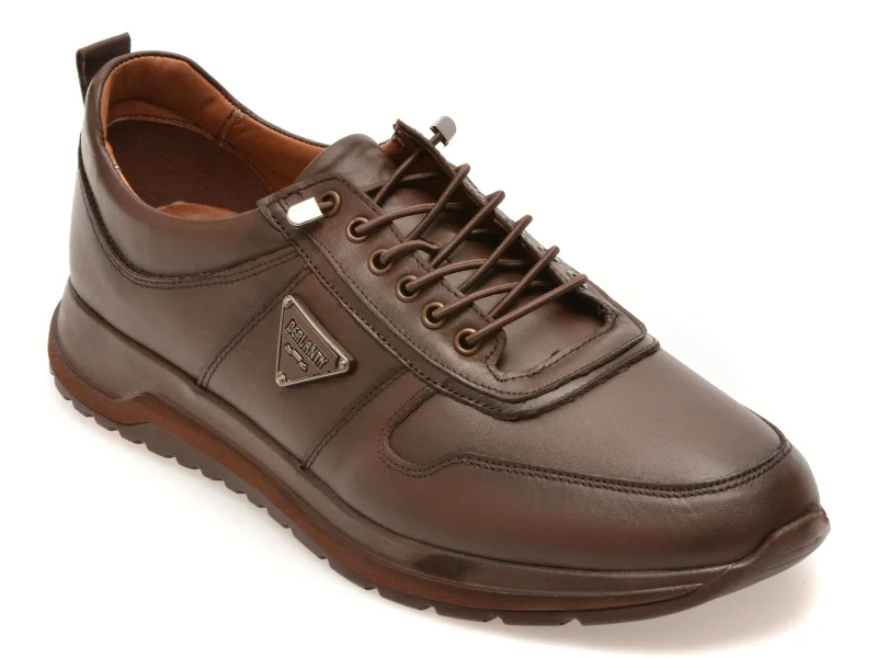 Pantofi sport BERLANTY maro, BRT502, din piele naturala