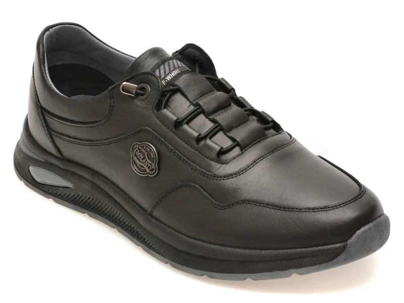 Pantofi sport BERLANTY negri, BRT713, din piele naturala