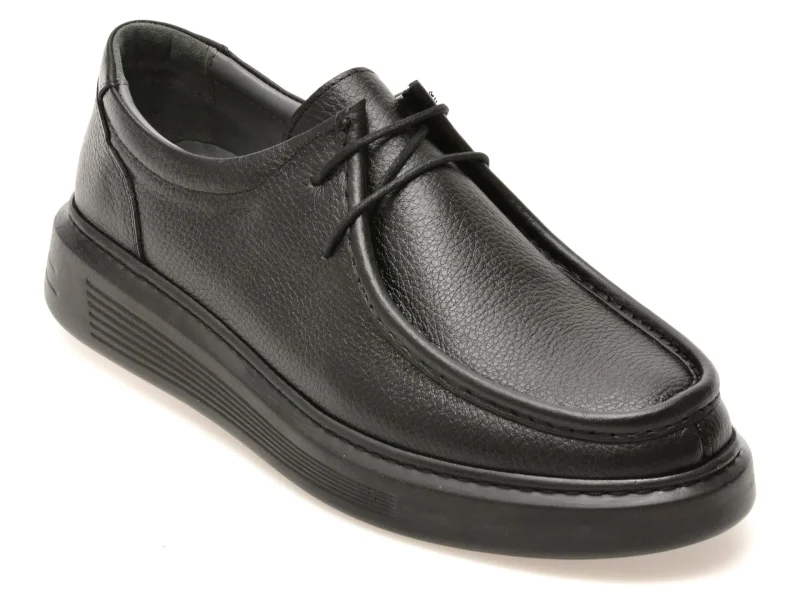 Mocasini OTTER negri, GNY617, din piele naturala