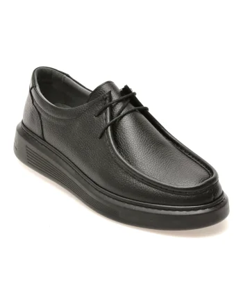 Mocasini OTTER negri, GNY617, din piele naturala
