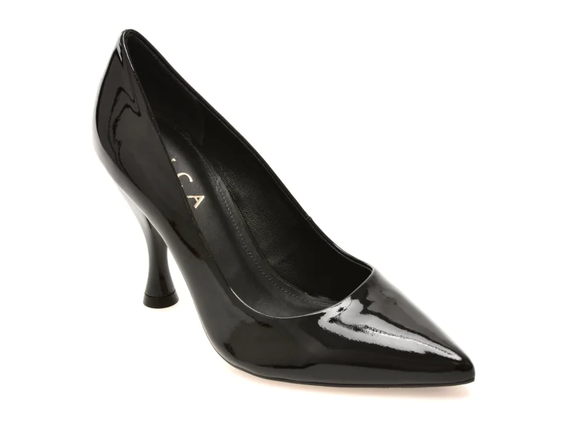 Pantofi eleganti EPICA negri, 9649909, din piele naturala lacuita
