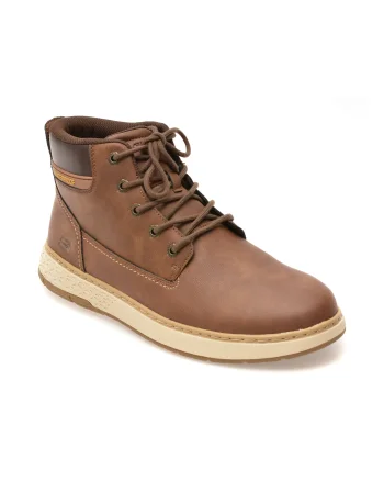 Ghete SKECHERS maro, GARLAN, din piele ecologica