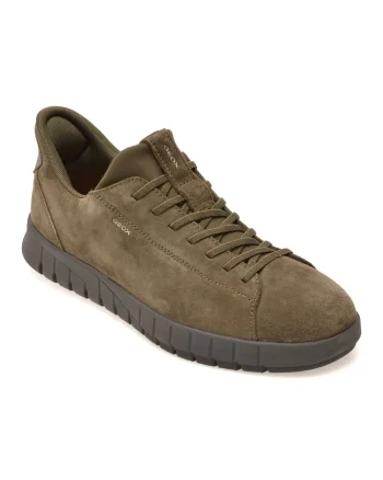 Pantofi sport GEOX kaki, U65MAA, din piele intoarsa