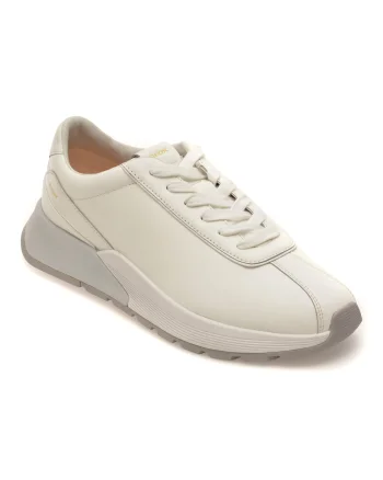 Pantofi sport GEOX albi, U65N0A, din piele naturala