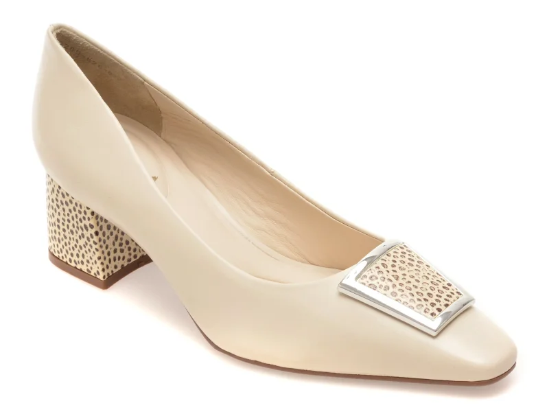 Pantofi eleganti EPICA bej, 1228879, din piele naturala