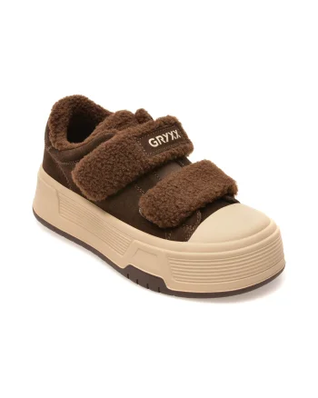 Pantofi sport GRYXX maro, 16R3, din piele intoarsa