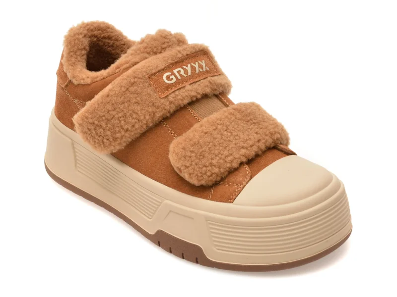 Pantofi sport GRYXX maro, 16R3, din piele intoarsa