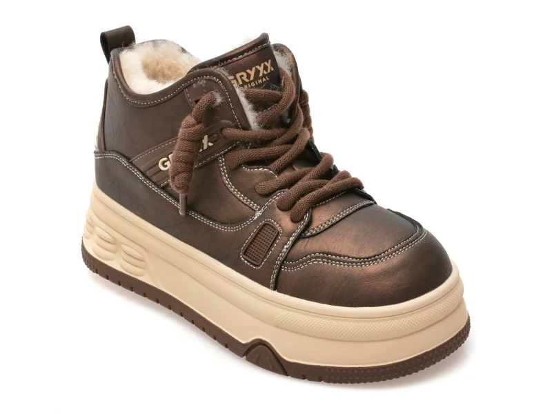 Ghete GRYXX bronz, 5G785, din piele naturala