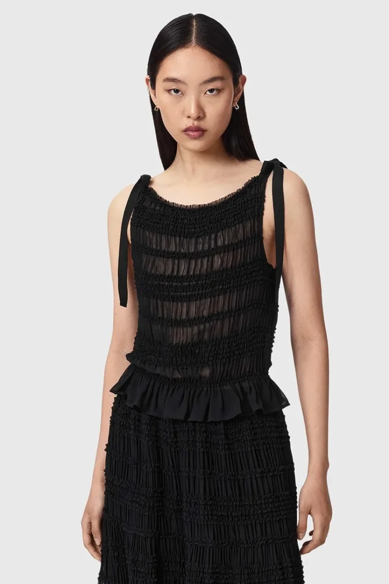 AllSaints  bluză pentru femei, din bumbac LOTUS