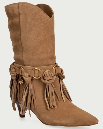 MICHAEL Michael Kors  botine pentru femei din piele întoarsă Daniela Fringe Mid Boot