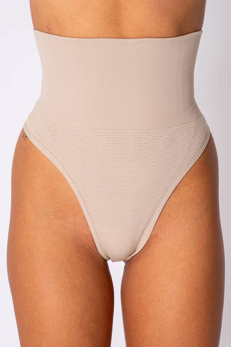 Chiloti Tanga modelatori inalti, Beige