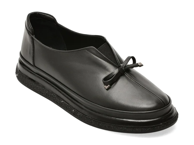 Pantofi IMAGE negri, 55037, din piele naturala