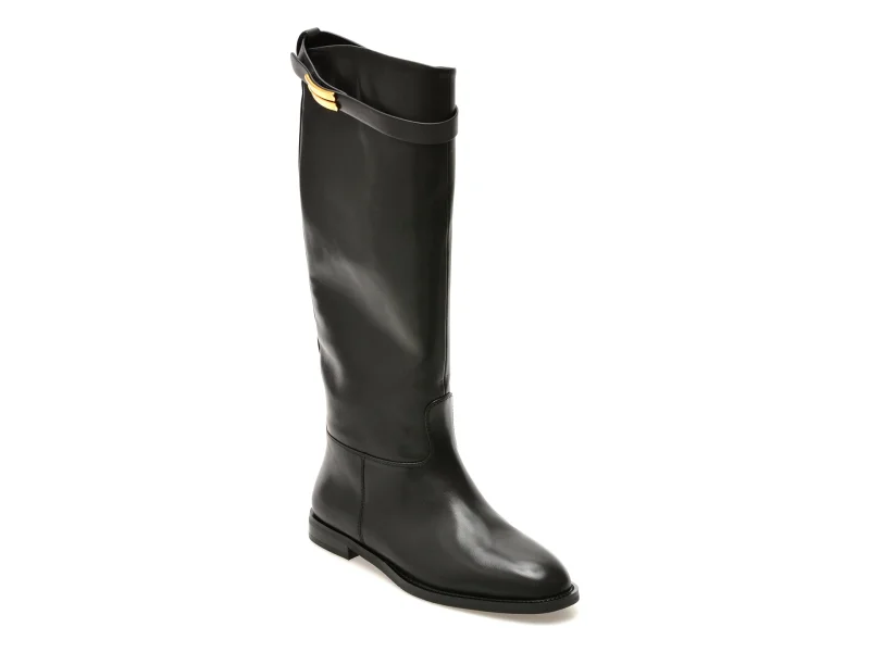 Cizme EPICA PREMIUM negre, 26141H, din piele naturala