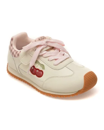 Pantofi sport SELECTION KIDS albi, 63002, din piele naturala