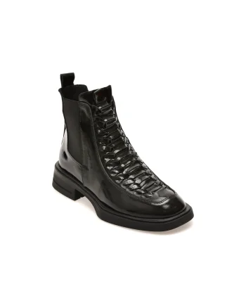 Ghete EPICA negre, 550501, din piele naturala lacuita