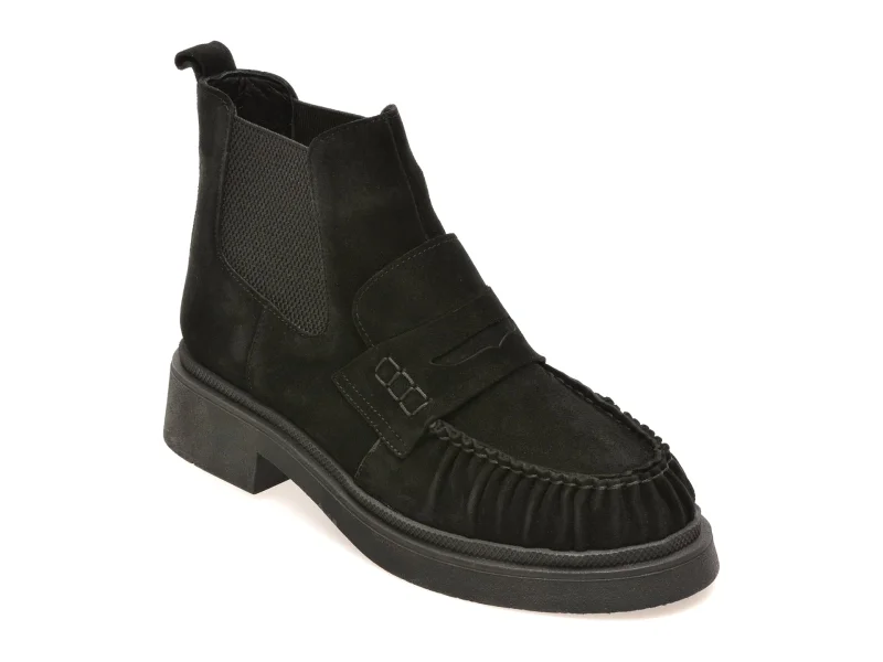 Ghete EPICA negre, 3154579, din piele intoarsa