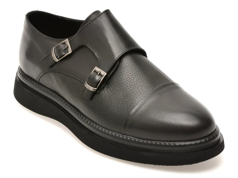 Pantofi eleganti OTTER negri, BR4443, din piele naturala