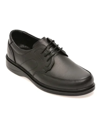 Pantofi BITE THE BULLET negri, RZ615, din piele naturala