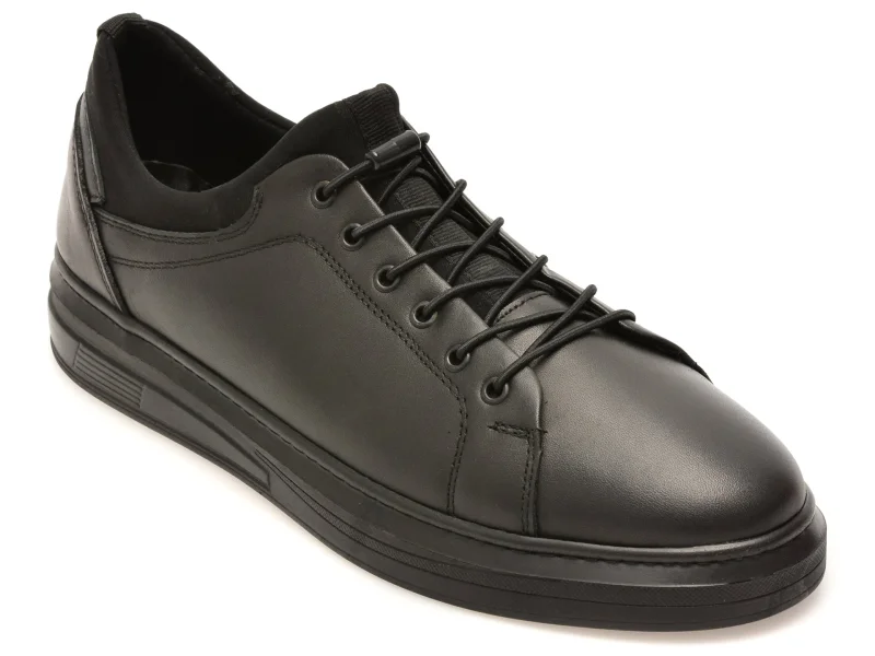 Pantofi sport BITE THE BULLET negri, RZ700, din piele naturala