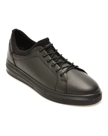 Pantofi sport BITE THE BULLET negri, RZ700, din piele naturala