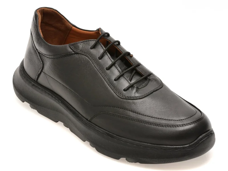 Pantofi OTTER negri, UZ526, din piele naturala