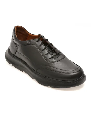 Pantofi OTTER negri, UZ526, din piele naturala