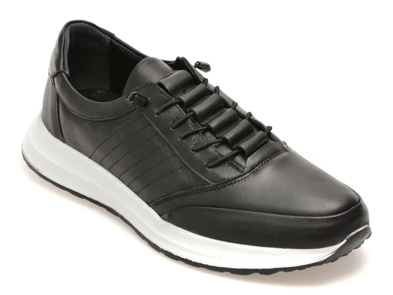 Pantofi sport BITE THE BULLET negri, BS150, din piele naturala