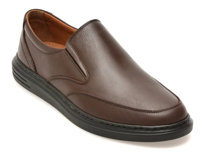 Pantofi BITE THE BULLET maro, UZ362, din piele naturala