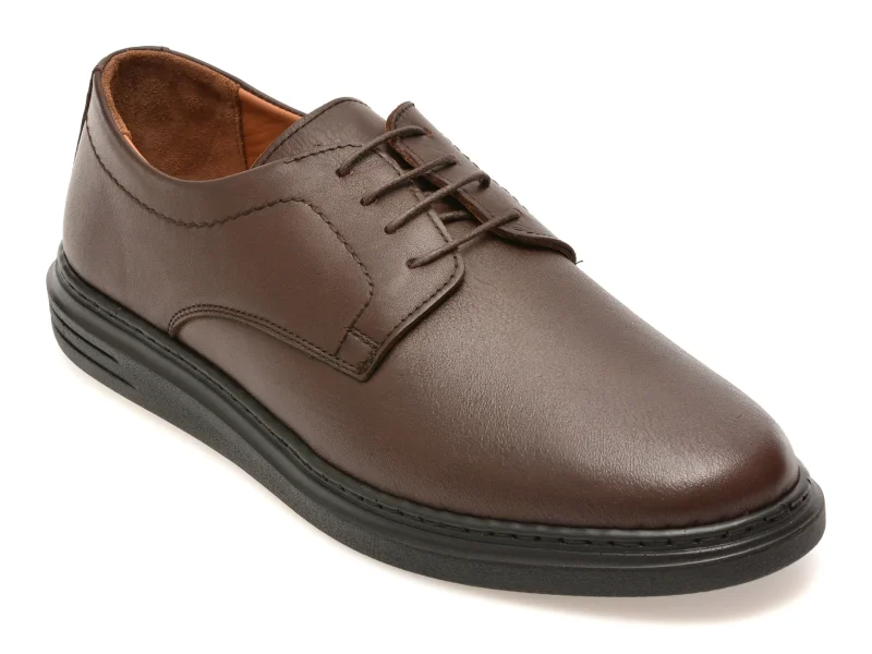 Pantofi BITE THE BULLET maro, UZ399, din piele naturala