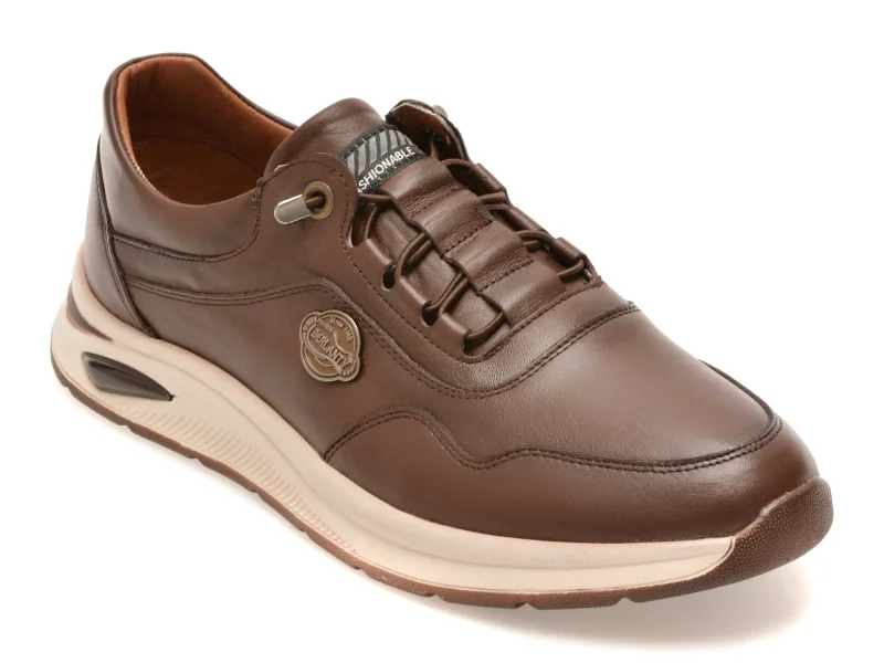 Pantofi sport BERLANTY maro, BRT713, din piele naturala