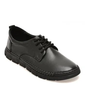 Pantofi OTTER negri, DD4106, din piele naturala