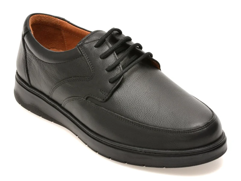 Pantofi OTTER negri, KC10929, din piele naturala