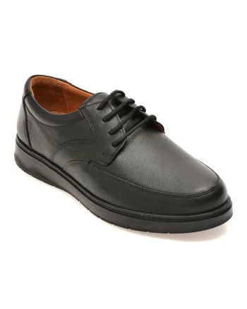 Pantofi OTTER negri, KC10929, din piele naturala
