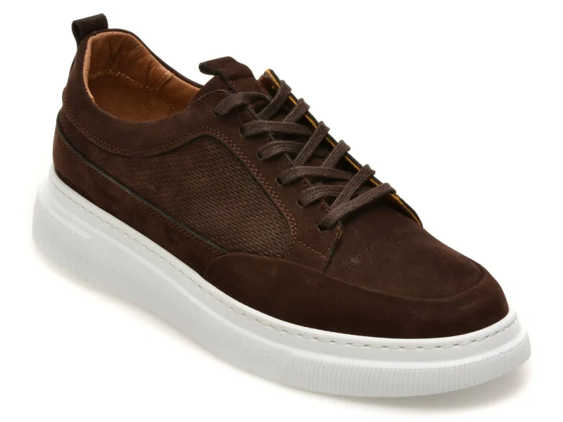 Pantofi sport BITE THE BULLET maro, BS4253, din nabuc