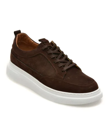 Pantofi sport BITE THE BULLET maro, BS4253, din nabuc