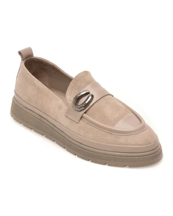 Mocasini IMAGE gri, 1467018, din piele intoarsa