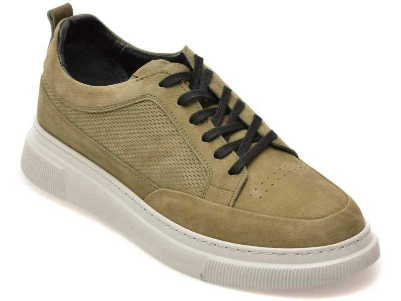 Pantofi sport BITE THE BULLET kaki, BS4253, din nabuc