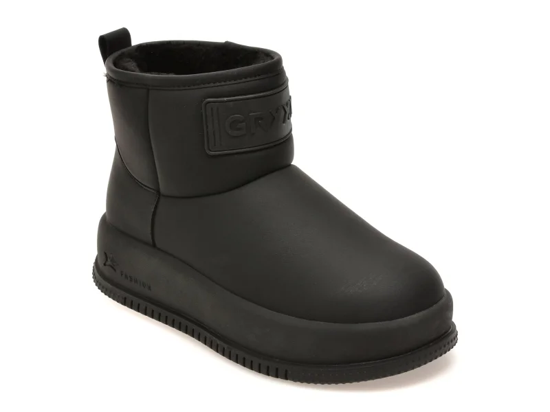 Ghete GRYXX negre, 9368, din piele ecologica