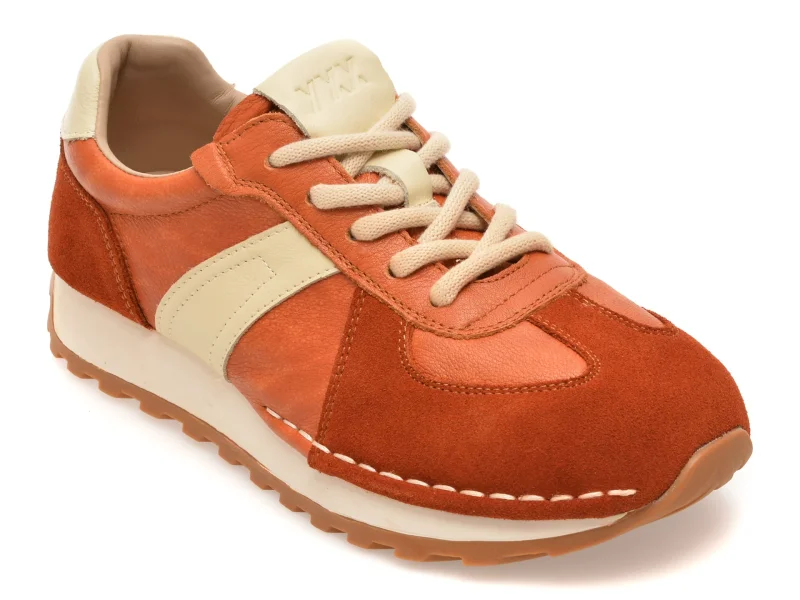 Pantofi sport GRYXX portocalii, RS12, din piele naturala