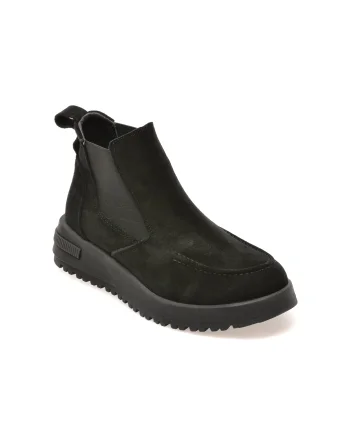 Ghete GRYXX negre, 213M17, din piele intoarsa