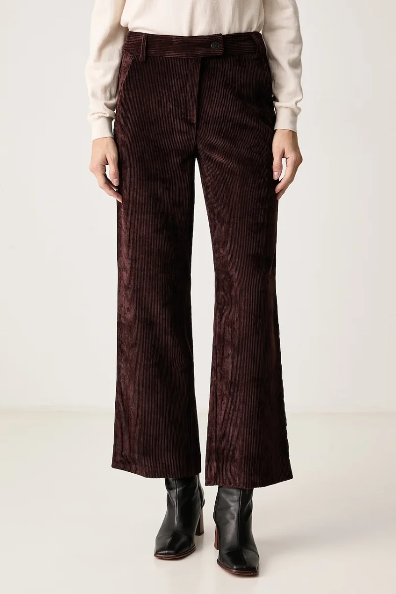 Marella  pantaloni straight pentru femei din catifea reiată Emme by
