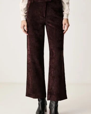 Marella  pantaloni straight pentru femei din catifea reiată Emme by
