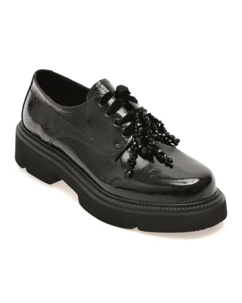 Pantofi EPICA negri, 5S549, din piele naturala lacuita