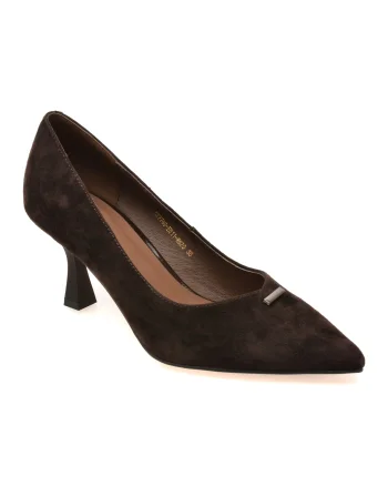 Pantofi eleganti EPICA maro, 5FP769, din piele intoarsa