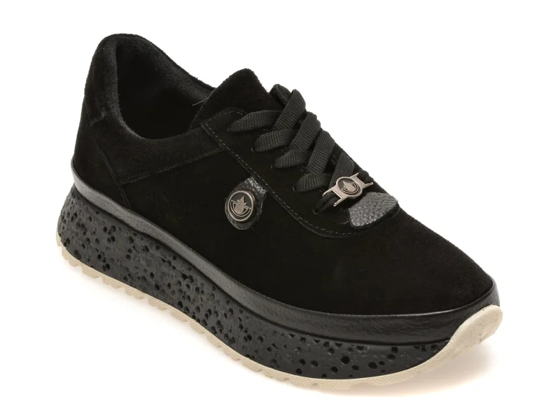 Pantofi sport GRYXX negri, 219158Z, din piele intoarsa
