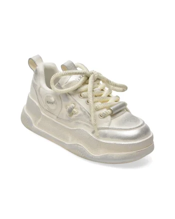 Pantofi sport GRYXX albi, 80772, din material textil si piele naturala