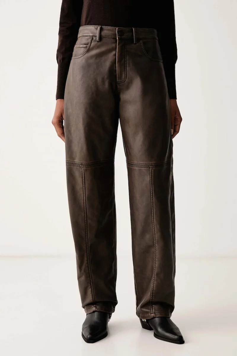 Pinko  pantaloni pentru femei din imitație de piele