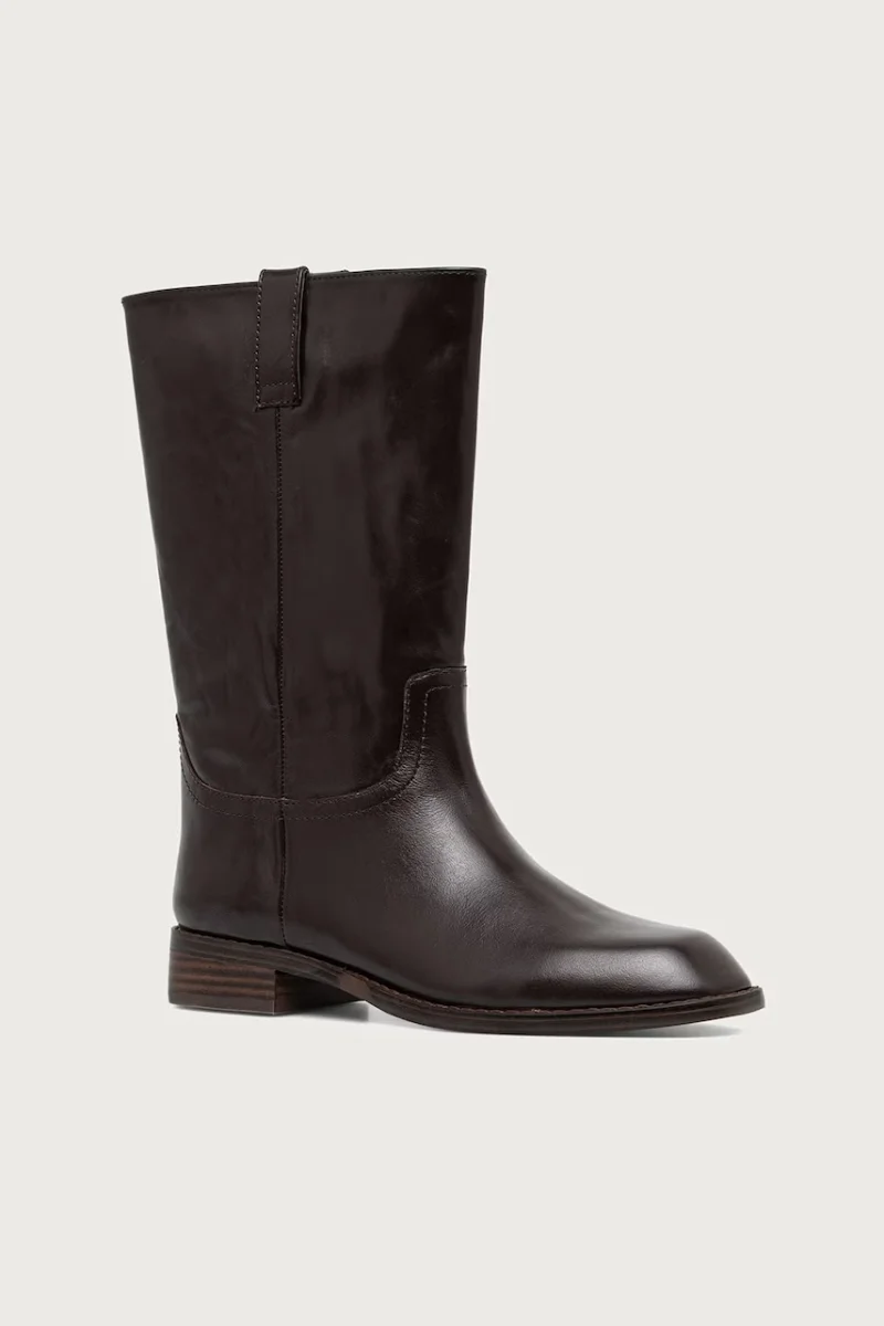 Steve Madden  cizme cu toc plat pentru femei din piele Primo